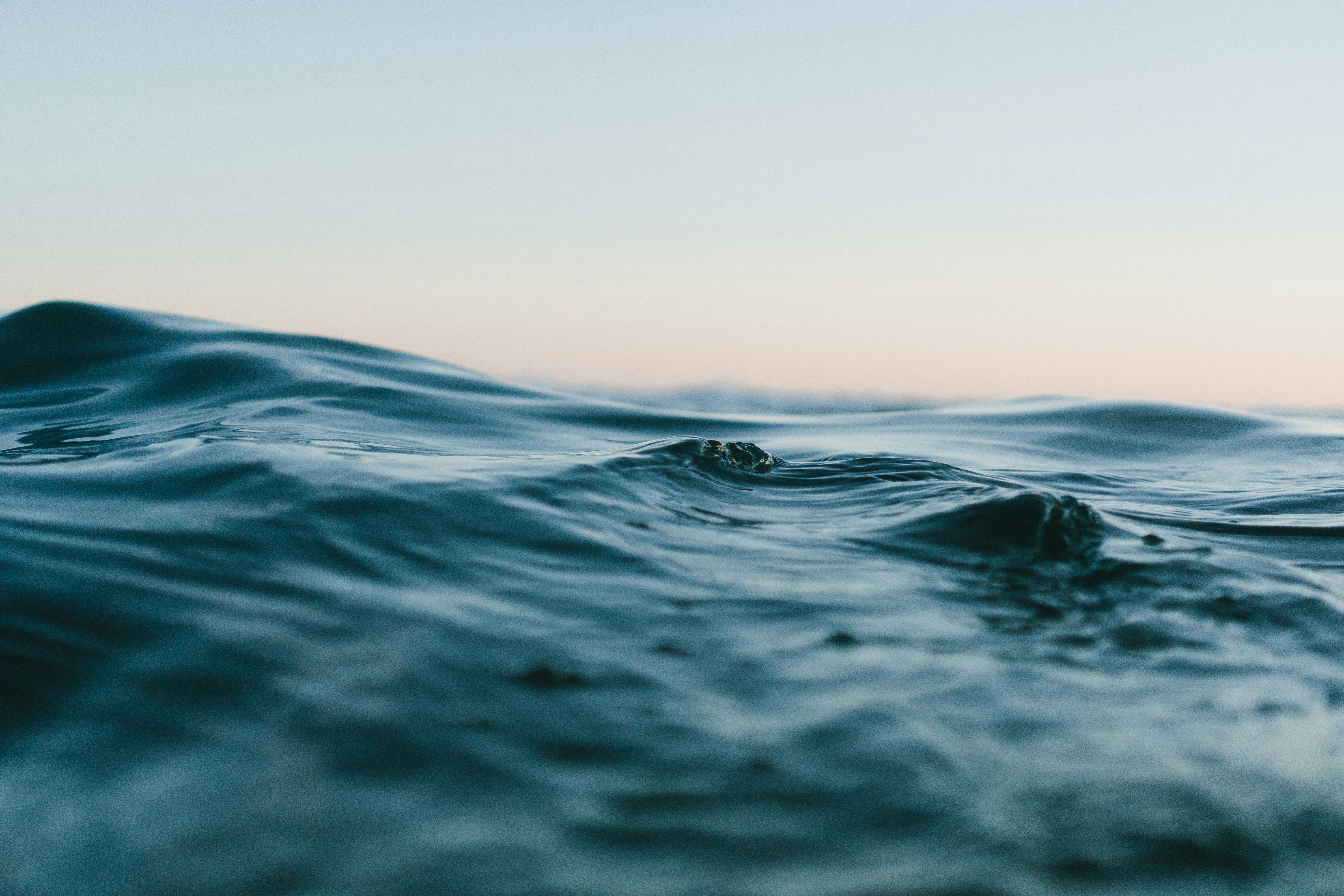 Sea surface at dusk